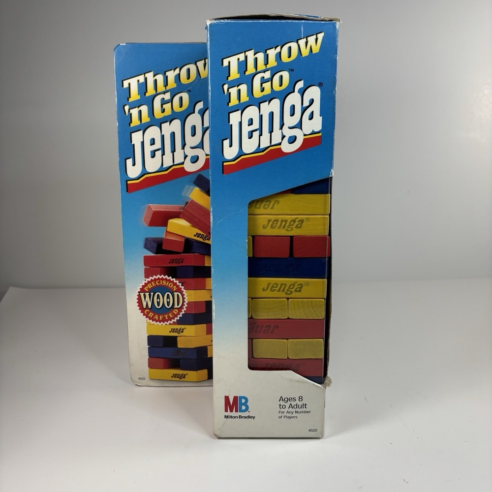 Vintage 1995 Throw 'n Go Jenga Game by Milton Bradley Retro Edition